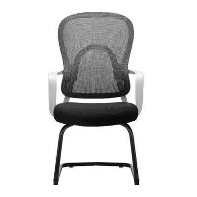Ergonomic Back Black Coating Metal Base Fixed Armrest Office Visitor Armchair Desk Cheap Mesh Computer Chair